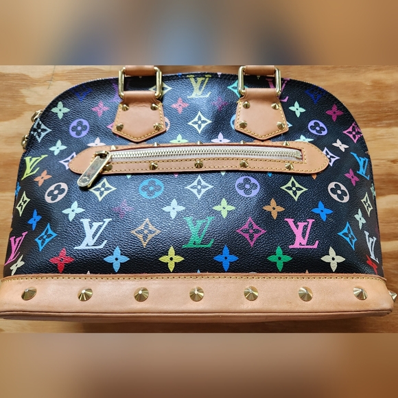 Louis Vuitton x Takashi Murakami Black Multicolor Mongram Alma - Picture 9 of 16
